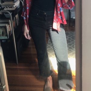 Asos Cropped Flare High Waist Denim